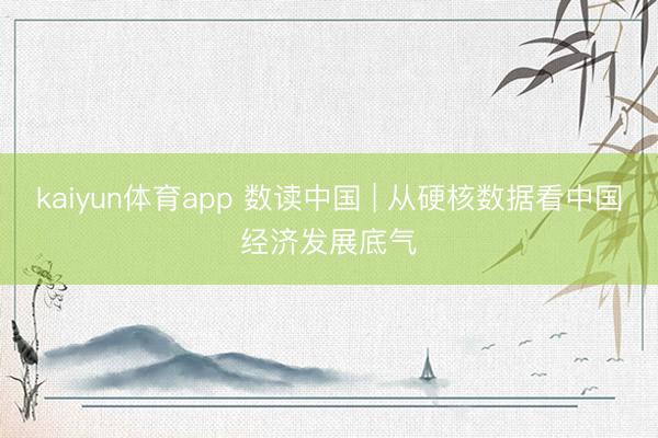 kaiyun体育app 数读中国 | 从硬核数据看中国经济发展底气