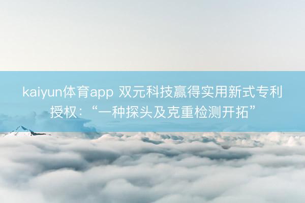 kaiyun体育app 双元科技赢得实用新式专利授权:“一种探头及克重检测开拓”