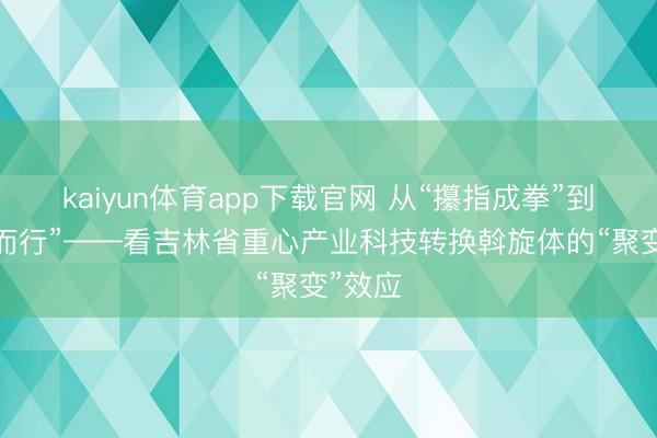 kaiyun体育app下载官网 从“攥指成拳”到“向深而行”——看吉林省重心产业科技转换斡旋体的“聚变”效应