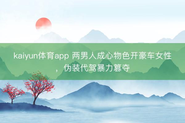 kaiyun体育app 两男人成心物色开豪车女性,伪装代驾暴力篡夺