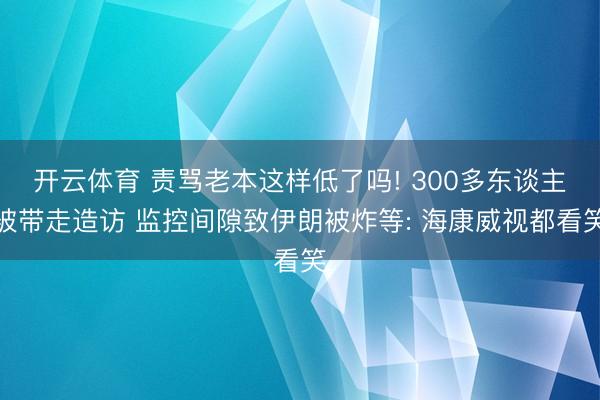 开云体育 责骂老本这样低了吗! 300多东谈主被带走造访 监控间隙致伊朗被炸等: 海康威视都看笑
