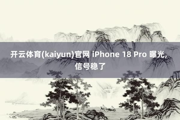 开云体育(kaiyun)官网 iPhone 18 Pro 曝光， 信号稳了