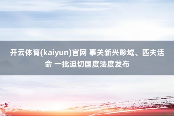 开云体育(kaiyun)官网 事关新兴畛域、匹夫活命 一批迫切国度法度发布