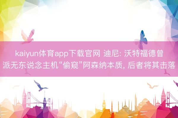 kaiyun体育app下载官网 迪尼: 沃特福德曾派无东说念主机“偷窥”阿森纳本质， 后者将其击落
