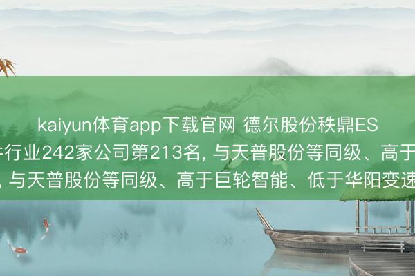 kaiyun体育app下载官网 德尔股份秩鼎ESG评级， 位居汽车零部件行业242家公司第213名， 与天普股份等同级、高于巨轮智能、低于华阳变速等