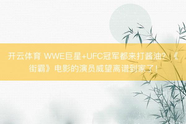 开云体育 WWE巨星+UFC冠军都来打酱油？《街霸》电影的演员威望离谱到家了！