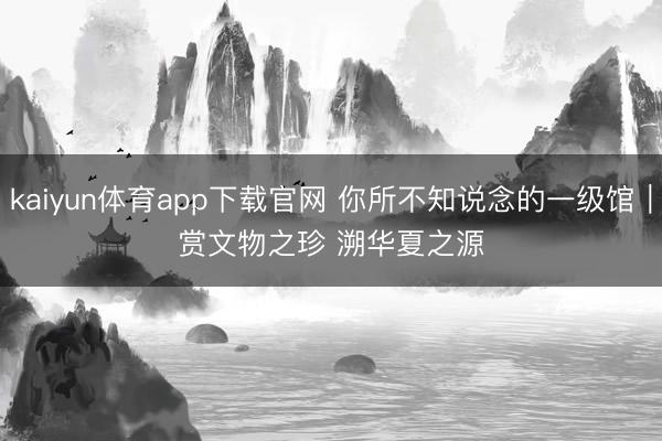 kaiyun体育app下载官网 你所不知说念的一级馆｜赏文物之珍 溯华夏之源