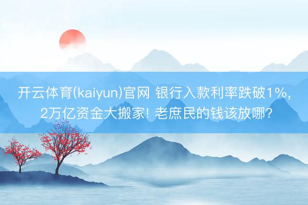 开云体育(kaiyun)官网 银行入款利率跌破1%， 2万亿资金大搬家! 老庶民的钱该放哪?